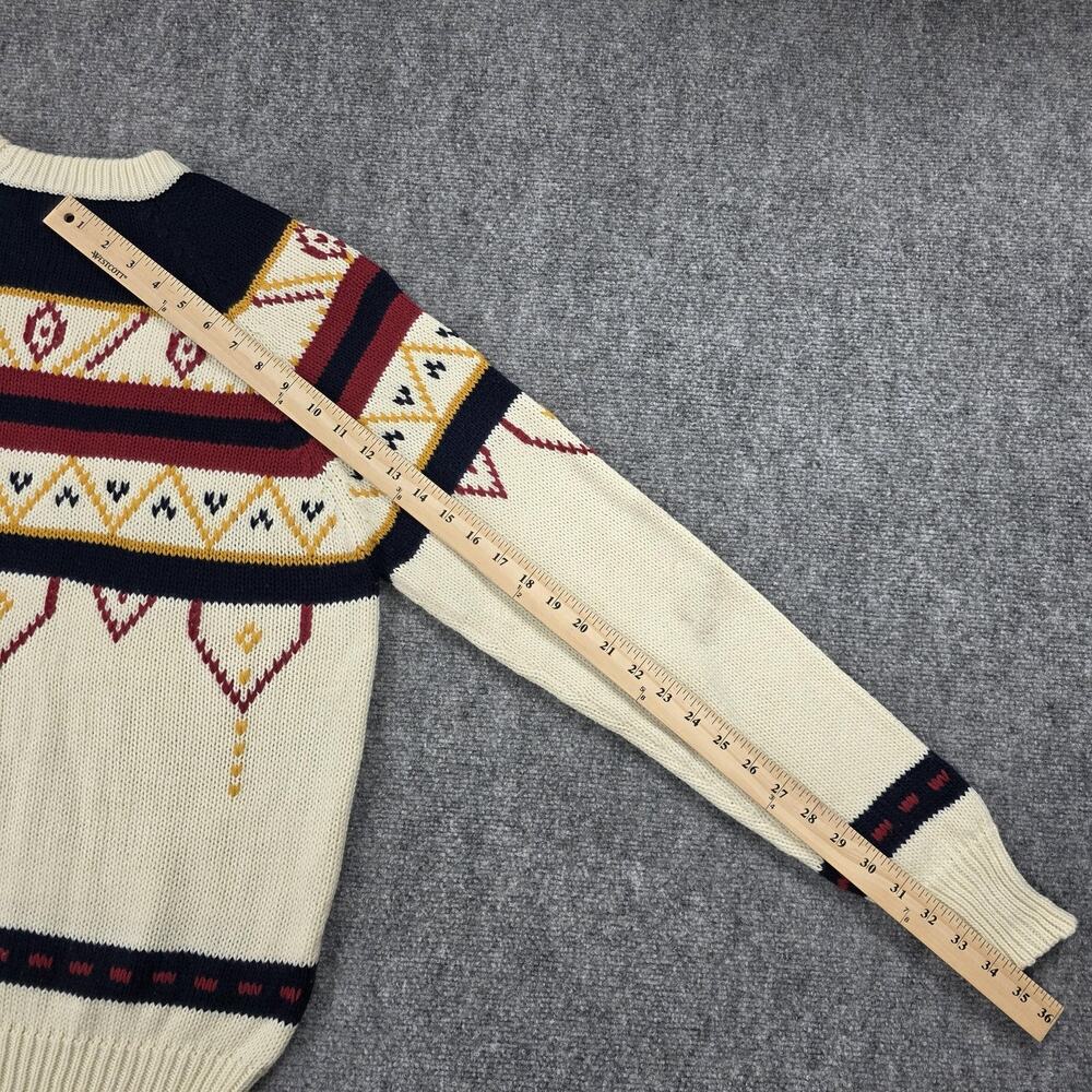 Youngbloods Sweater Men Medium Cream Southwestern Aztec Acrylic Knit Pullover 90 - Picture 7 of 16